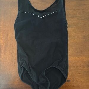 Black Kids One Piece with Rhinestone Detail